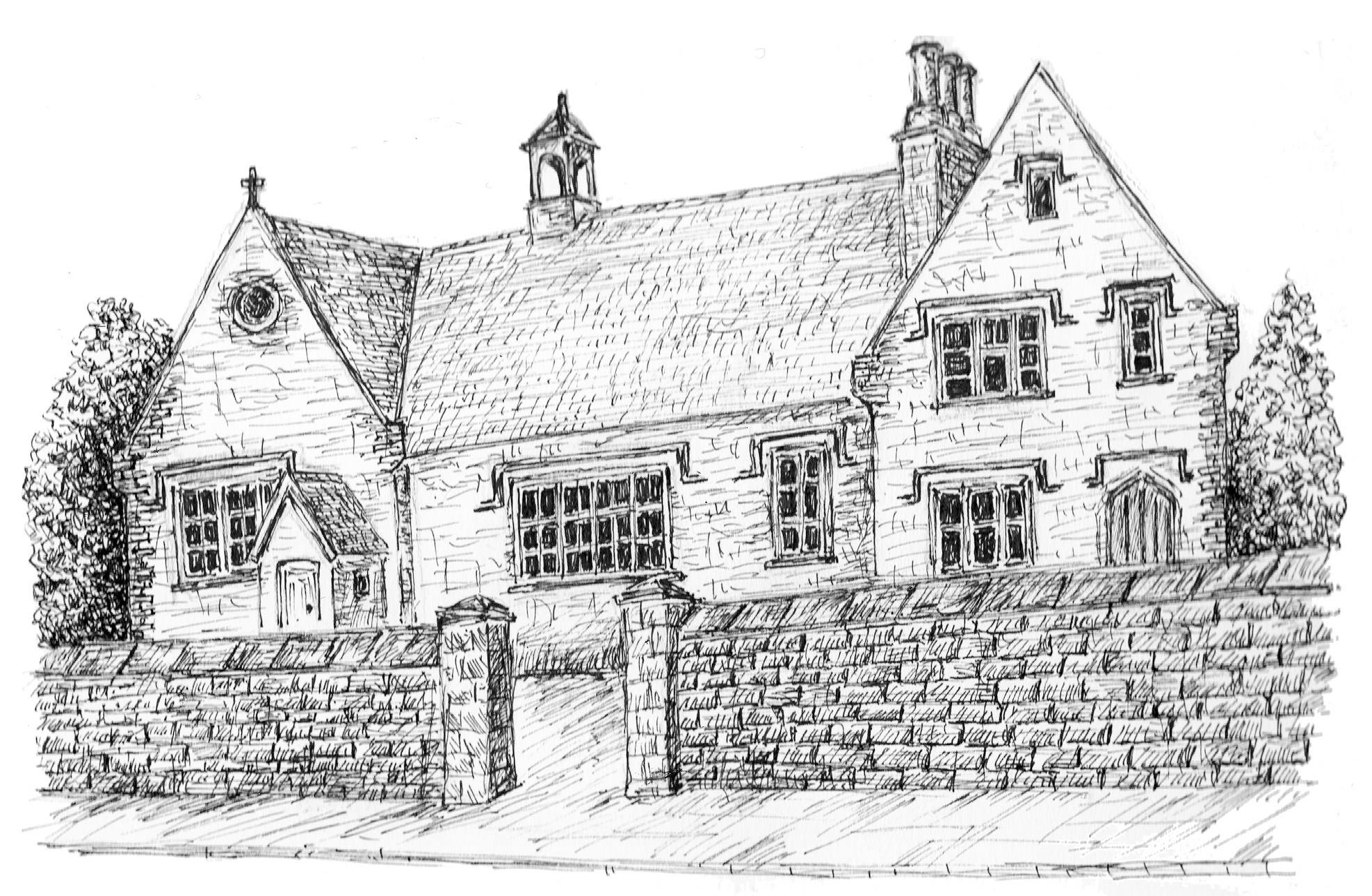 line drawing of Hawkesbury Primary School